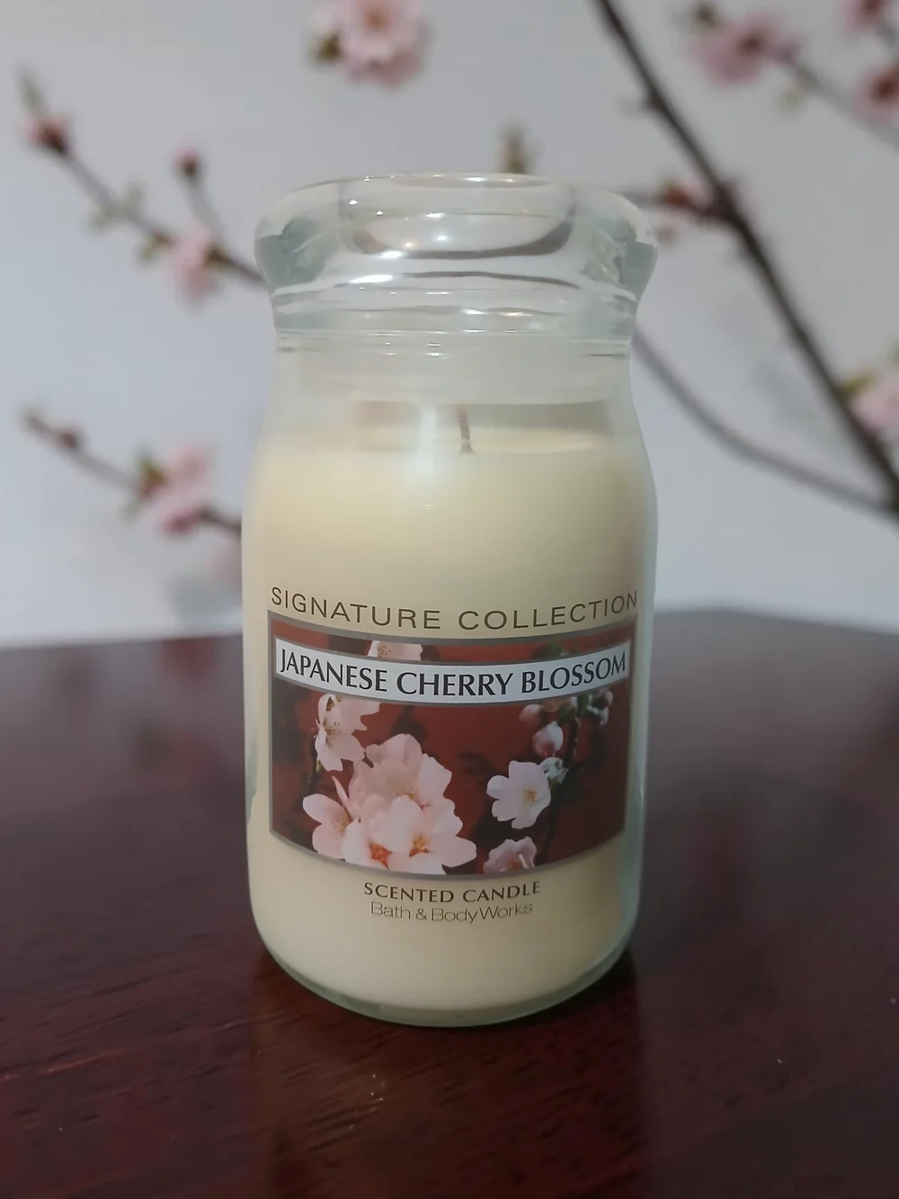 Bath & Body Works Cream Japanese Cherry Blossom Scented Jar Candle